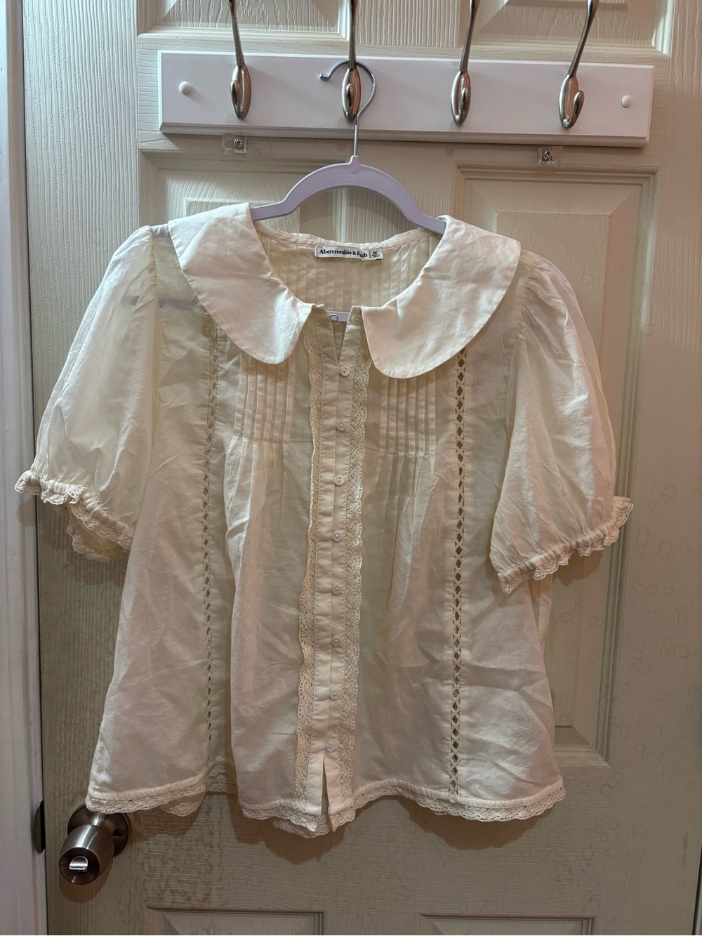 Abercrombie & Fitch Cotton Puff-Sleeve Blouse